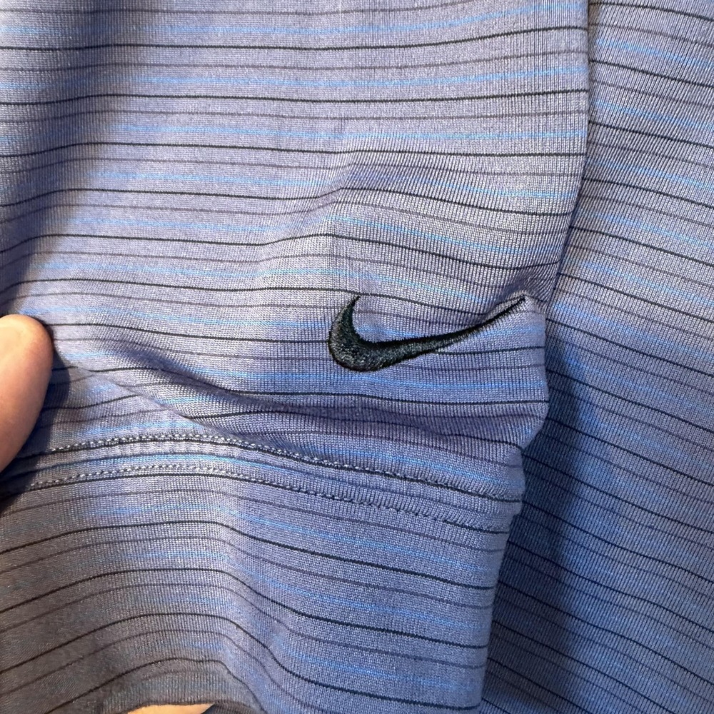 Nike Golf Polo Shirt Mens XL Purple Striped Victory Long Sleeve 267914-537 - Picture 5 of 8